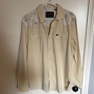 Howler Brothers Cream Long-Sleeve Western Button-Down Shirt M